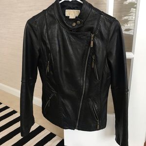 Michael Kors Moto Black Soft leather Jacket Small